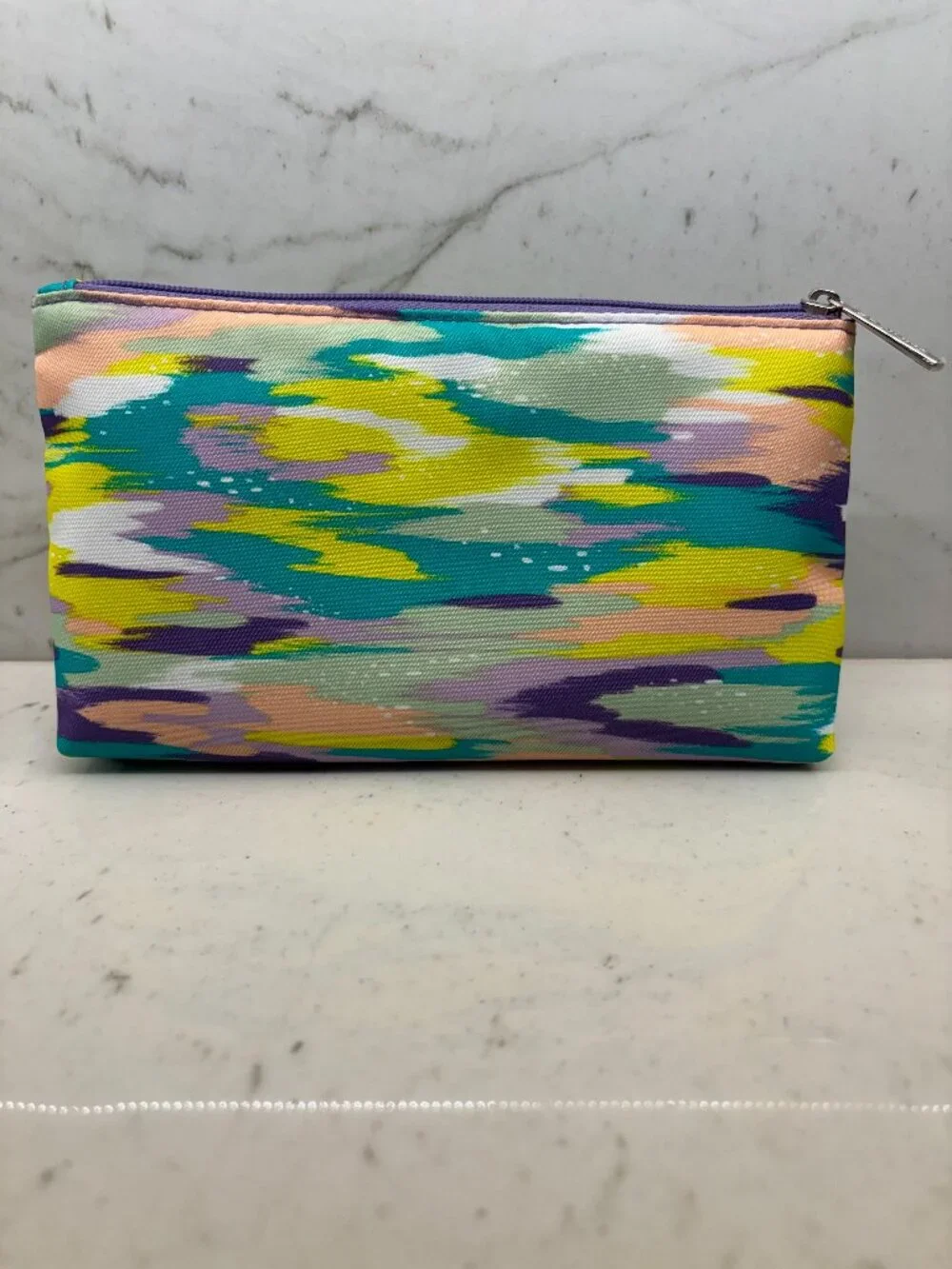 CLINIQUE Abstract Brushstroke Rainbow Makeup Bag Cosmetic Pouch Travel Case
